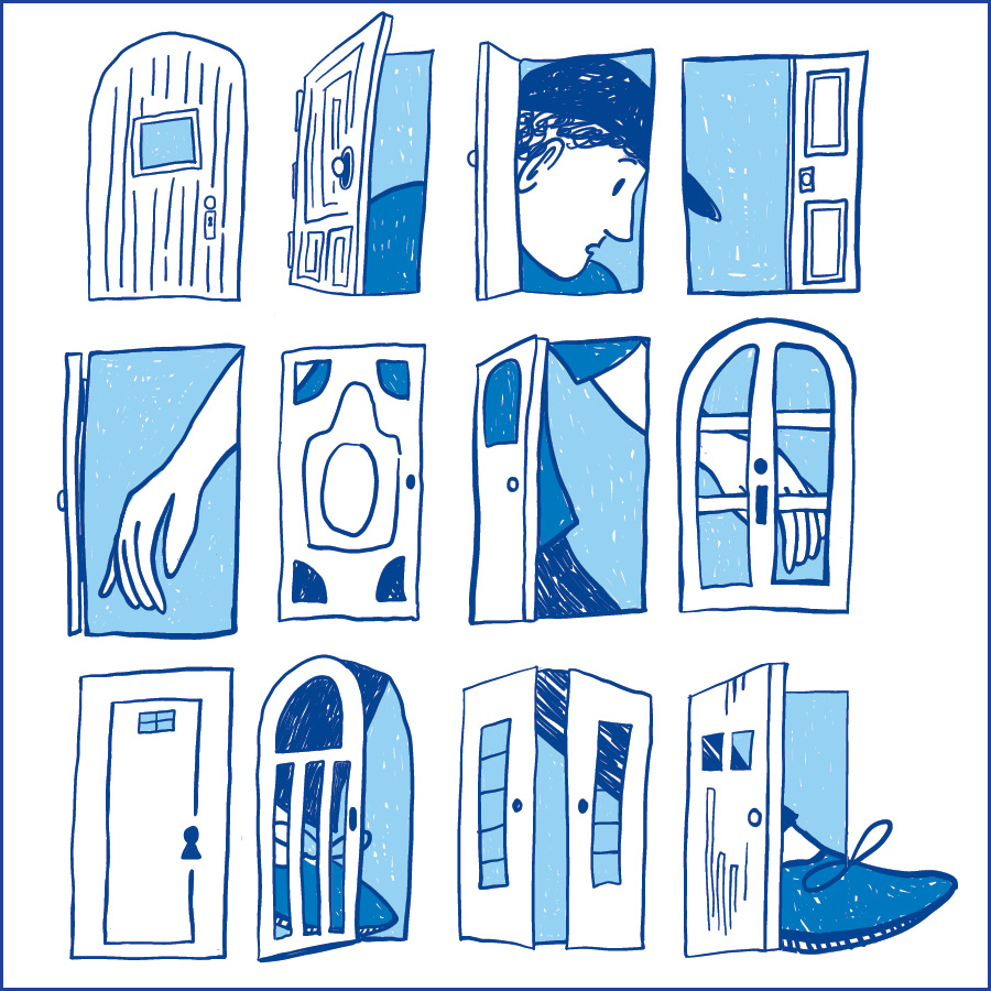 Illustration of doors